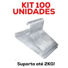 100 Cabides De Acrilico Transparente Adulto Reforçado Envio Imediato!