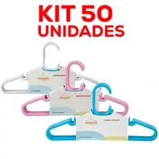 Cabides Infantil Reforçados para Organização de Roupas do bebe. Kit azul/rosa/branco