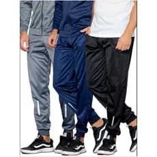 Kit 3 Calças Masculina Tactel Lisa Com 3 Bolsos Esporte Caminhada Academia Frio