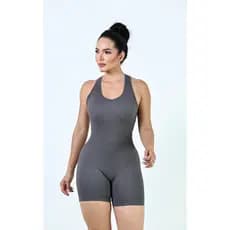 YU005 Macaquinho Fitness Academia Sem Costura, Costas Nua, Poliamida Zero Transparência