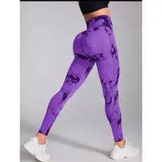 YD-125 Legging Sem Costura Empina Tie Dye, Legging Esportiva Feminina.
