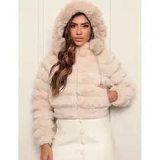 Jaqueta Puffer Feminina, Jaqueta Peluciada Premium Forrada