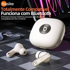 Fone de Ouvido Basike ANC Melobuds Sem Fio , Bluetooth 5.4, Modo Transparência, 40 Horas de Reprodução Contínua, IPX4