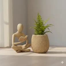 Estátua Livro e Vaso para Suculenta  Decoração Moderna Minimalista