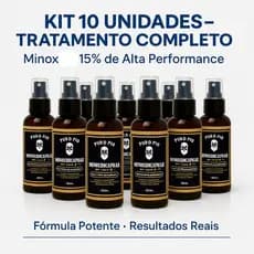 KIT com 5 e 10 Tônico Capilar 15% Anti Queda Crescimento Poderoso Barba Cabelo Sobrancelha Bigode a