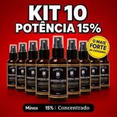 KIT com 5 e 10 Tônico Capilar 15% Anti Queda Crescimento Poderoso Barba Cabelo Sobrancelha Bigode c