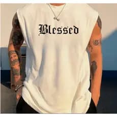 Camiseta Regata Masculina Oversized Streetwear 100% Algodão Estampada Top Envio Rapido