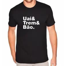 Camiseta Camisa Masculina Estampa Frases Mineiras Mineiro Minas Gerais Uai Trem Bão Moda Country em Algodão