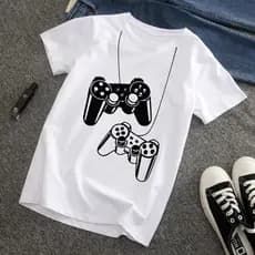 CAMISETA  INFANTIL JUVENIL VARIOS MODELOS GAMER CONTROLE PLAY BLUSA MANGA CURTA MENINA MENINO UNISEX