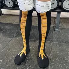 Meia Pé de Frango Galinha Galo Divertida Algodão Crossfit Esportiva Academia Cano Alto