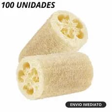 Kit 100 Esponja Bucha Vegetal Natural Banho Esfoliação Promoção