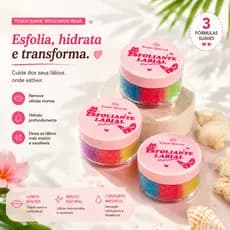 Esfoliante Labial Hidratante 3 Cores Remove Pele Seca e Deixa os Lábios Macios