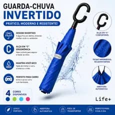 Guarda-Chuva Automático Invertido Anti-Gotejamento para Carro e Viagem