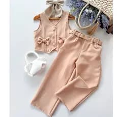 Conjunto Infantil Menina Alfaiataria Calça e Colete Confortável e Estiloso Pronta Entrega