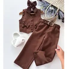 Conjunto Infantil Menina Alfaiataria Colete e Calça Modinha Blogueirinha Promoção