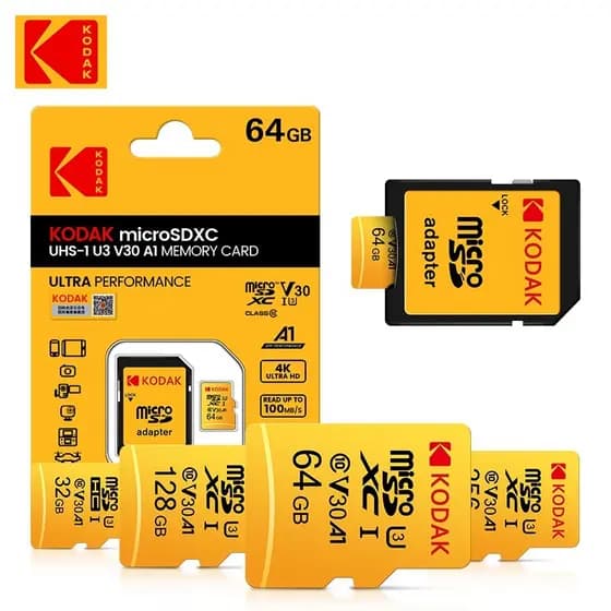 Cartão Micro-sd Original Kodak , 256gb , 128gb , 64gb , A1 , V30 , Tf , Flash De Memória , 32gb , Cartao Memoria 100 Mb/