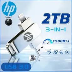 USB3.0 3 Em 1 OTG Metal Flash Drive À Prova D'água De Alta Velocidade 2 Tb/1/512 Gb U Disk Pendrive Para iPhone Disposit