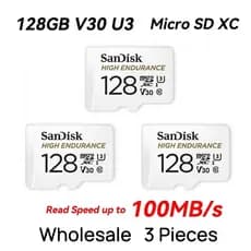 Cartão De Memória SanDisk High Micro SD C10 U3 4K/128GB/256GB/512GB/1TB/2TB 100MB/s TF Para Câmera De Segurança Dash Cam