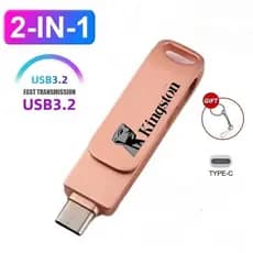 2TB USB 3.2 Flash Drive Celular Computador Transmissão Mútua Portátil Tipo-C U Disk