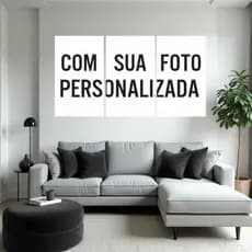 Quadro decorativo mosaico Personalizado 3 peças sala quarto cozinha hall escritório Premium