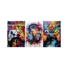 Quadros Decorativos Controle Colorido Gamer Jogos Neon 50x30 Premium