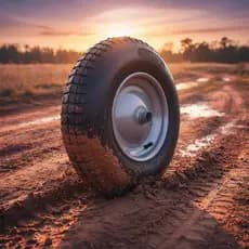 Roda Completa com Pneu e Câmara 3,25-8 Para Carrinho de Mão (Carriola)