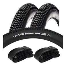 Kit 2 Pneus 29x2.10 Levorin Eruption Banda Leve + 2 Câmaras Preto - Preto