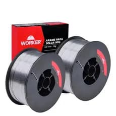 Par de Arame para Solda Mig 0,8 1Kg Uso Sem Gás Worker