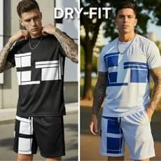 Kit Conjunto Masculino Dry Fit Esportivo Camiseta + Bermuda Moda Fitness Verão