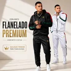 Conjunto Masculino Flanelado Premium Quente Inverno Moletom Casaco + Calça Estiloso Confortável Pronta Entrega