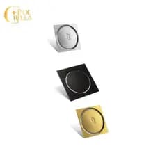 Ralo QUADRADO- REDONDO Click 10x10cm/ 15x15cm  Veda Cheiro – Inox, Preto ou Dourado fechamento por pressão