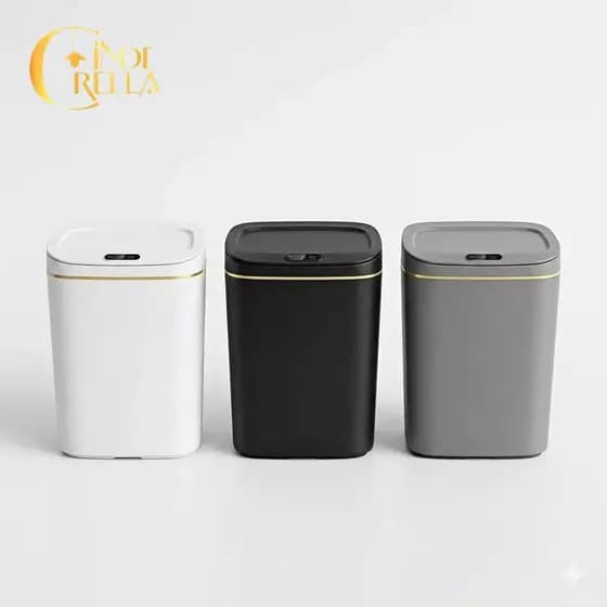Lixeira Inteligente Automática 16L Sensor de Movimento Toque Tampa Elétrica Cozinha Banheiro Moderna