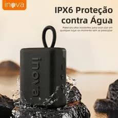 INOVA Caixa de Som Portátil Mini Bluetooth TWS com Grave Potente Função Rádio e Áudio Estéreo Alta Fidelidade