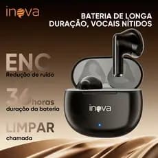 INOVA Fone De Ouvido Bluetooth ENC Sem Fio Fone TWS Headset Com Cancelamento De Ruído ELonga Duração De Bateria 36H