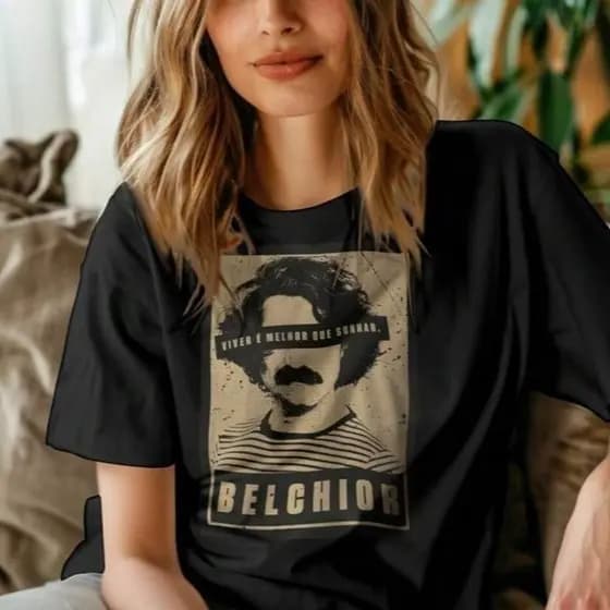 Camiseta Belchior Estampada 100% Algodão T-Shirt Feminina Unisses