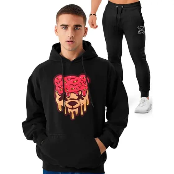 Kit Blusa + Calça Urso CupCake e Lil Bear 100% Algodao Tecido Algodão Camisa premium MPF