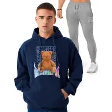 Kit Blusa + Calça Urso Be Careful e Lil Bear 100% Algodao Tecido Algodão Camisa premium MPF