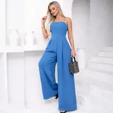 Macacão Feminino Longo Elegante Casual Tecido Duna Alça Regulável P ao GG Moda 2026