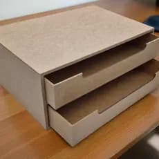 Gaveteiro p/ Folhas Sulfite A4 c/ 2 Gavetas em mdf Material p/ Escritório Suporte Monitor
