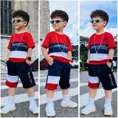 Conjunto Infantil Masculino de Verão - Blusa Algodão + Short de Chimpa
