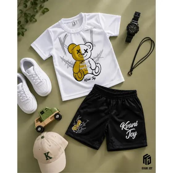 Conjunto Infantil Masculino-Bermuda+Camiseta para Verão - conjunto 02 peças infantil - conjunto leve