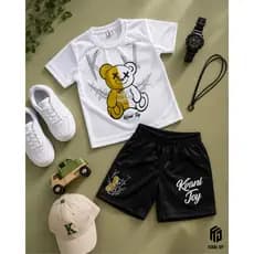 Conjunto Infantil Masculino-Bermuda+Camiseta para Verão - conjunto 02 peças infantil - conjunto leve