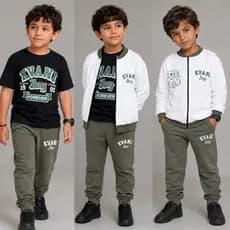 Conjunto Inverno Infantil Menino 3 ou 2 Peças - Roupa de Frio Blusa+Casaco+Calça ou Casaco+Calça