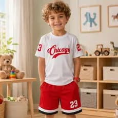 Conjunto Infantil Masculino - Camisa + Bermuda Dry Fit 2 a 12 Anos