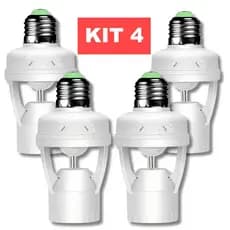 Kit  Fotocélula Sensor De Presença Para Lâmpada Com Soquete E27