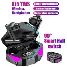 X15 TWS Fone De Ouvido Sem Fio  Bluetooth 5.2 Com Microfone Stereo Ultra Baixa Latency Gaming Headset