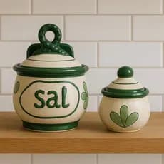 Saleiro Com Açucareiro Kit Porta Condimentos Para Cozinha Em Cerâmica