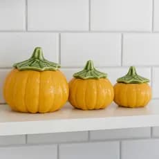 Kit 3 Moranga Em Cerâmica Com Tampa Decoração Casa Cozinha Recipiente