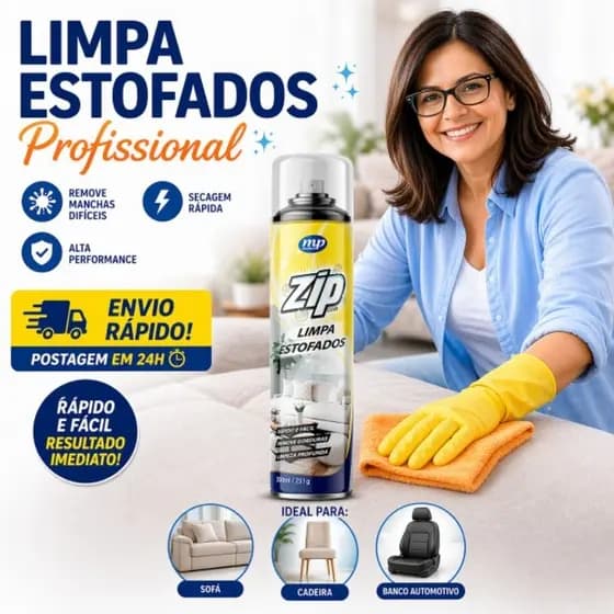 KIT Limpa Estofados Spray Zip Clean 300ml/251g C/2 ou 3 Unid