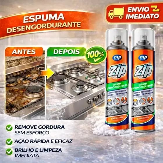 Espuma Desengordurante Limpeza Pesada Zip 300Ml - My Place